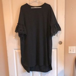SHEIN Black Dress w Lace & Side Slits